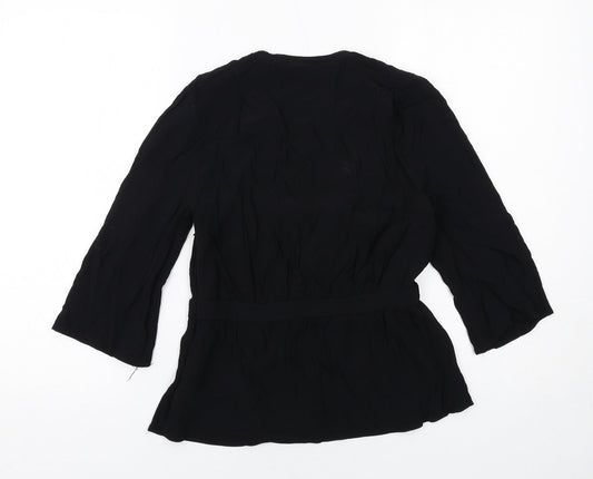 Womens UK Size 10 Topshop Black Basic Blouse