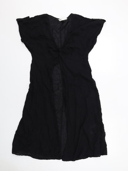 Womens UK Size XS Zara Black Tunic Blouse