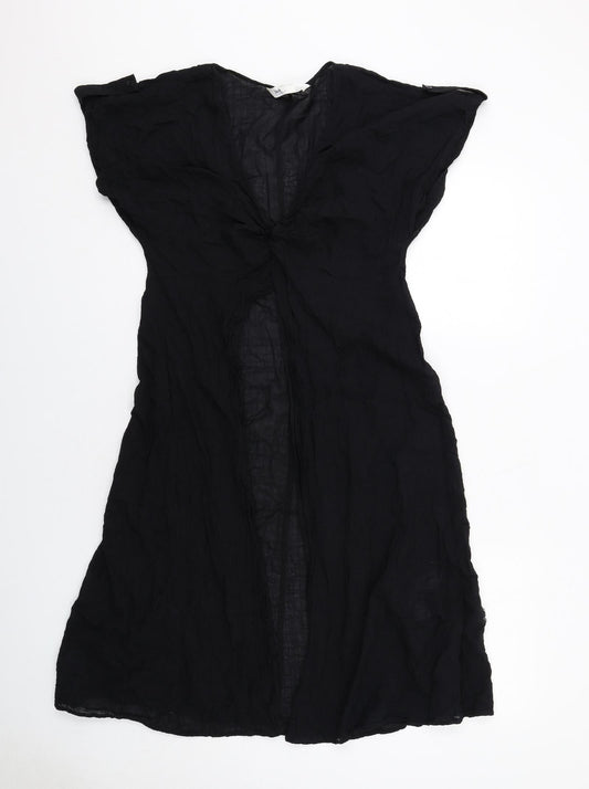 Womens UK Size XS Zara Black Tunic Blouse