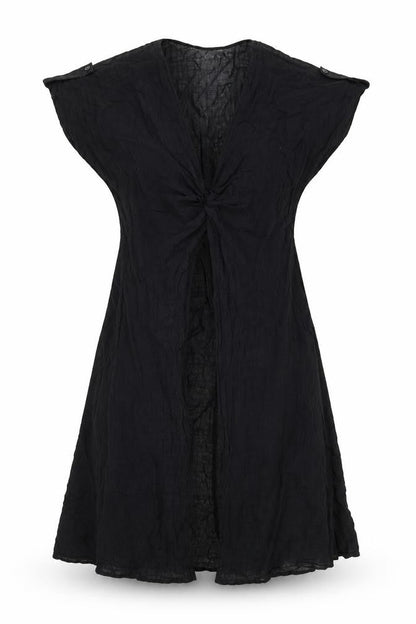Womens UK Size XS Zara Black Tunic Blouse
