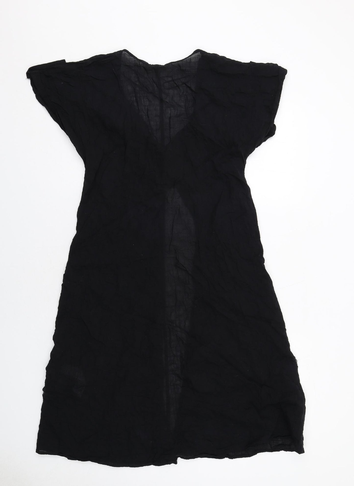 Womens UK Size XS Zara Black Tunic Blouse