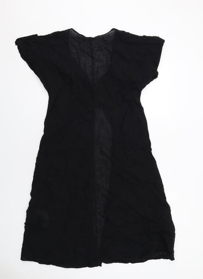 Womens UK Size XS Zara Black Tunic Blouse