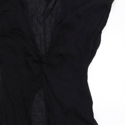Womens UK Size XS Zara Black Tunic Blouse