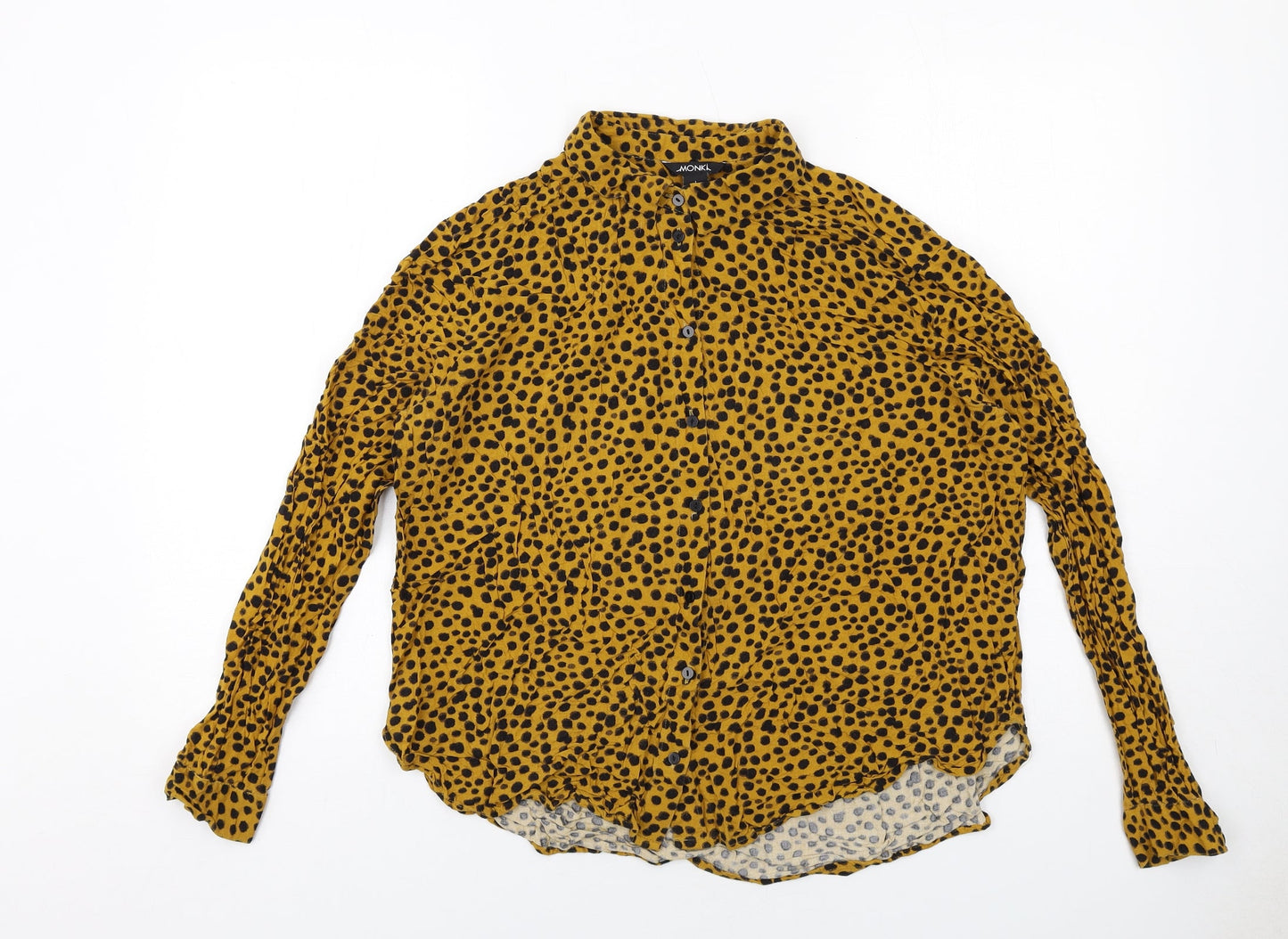 Womens UK Size L Monki Yellow Basic Button-Up