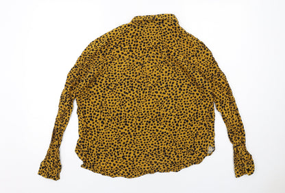Womens UK Size L Monki Yellow Basic Button-Up
