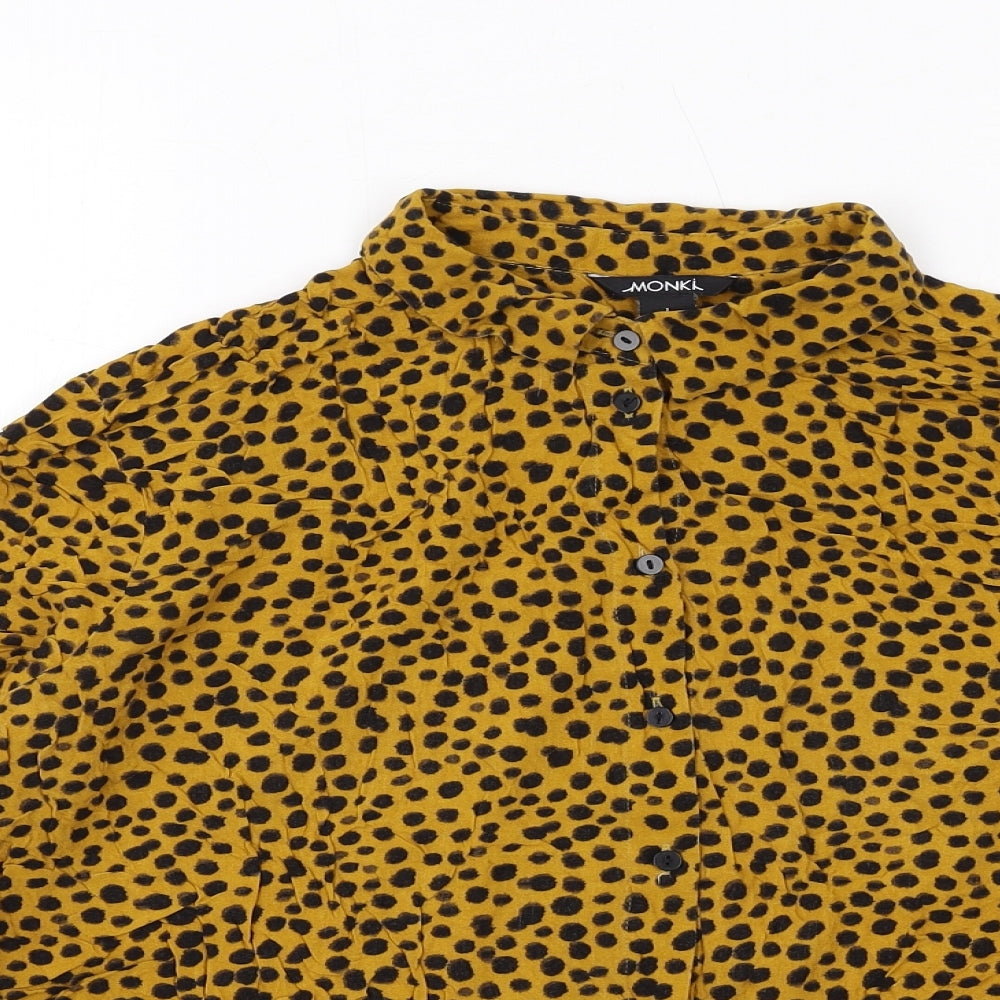 Womens UK Size L Monki Yellow Basic Button-Up