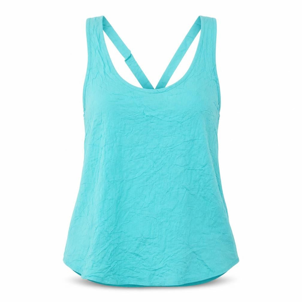 Topshop Womens Blue Viscose Basic Tank Size 8 Round Neck