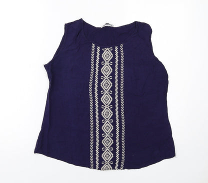 Womens UK Size XL Solitaire Blue Basic Tank