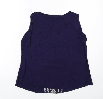 Womens UK Size XL Solitaire Blue Basic Tank