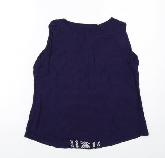 Womens UK Size XL Solitaire Blue Basic Tank