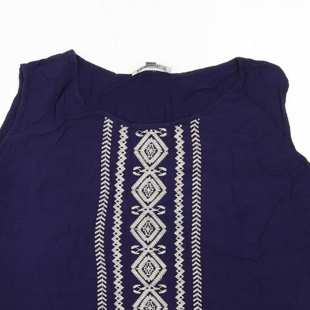 Womens UK Size XL Solitaire Blue Basic Tank