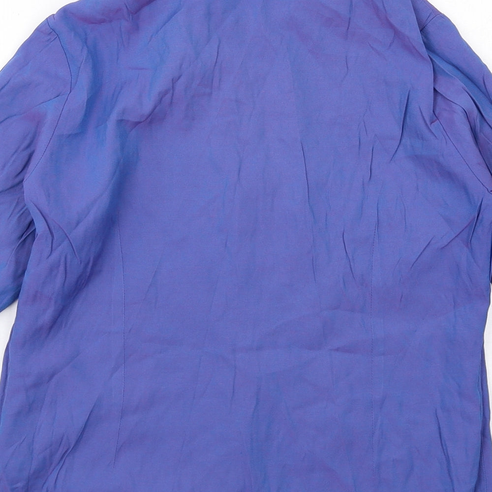 Womens UK Size 12 New Look Blue Basic Button-Up
