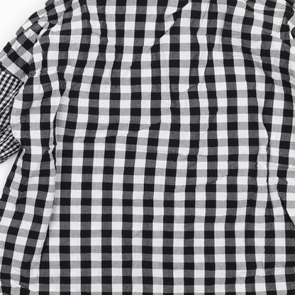 Violet Romance Womens Black Check Cotton Basic Button-Up Size 10 Collared