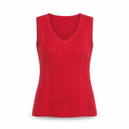 Daniel Hetcher Womens Red Viscose Basic Tank Size M V-Neck