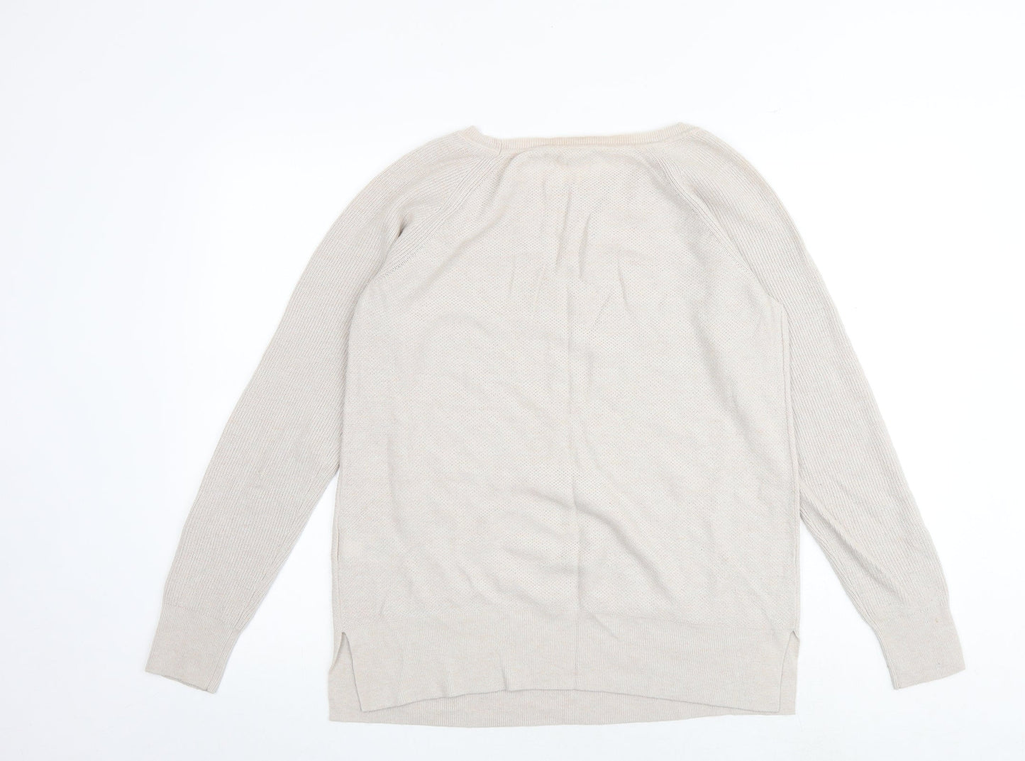 Gap Womens Beige Round Neck Nylon Pullover Jumper Size M