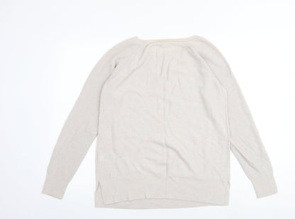 Gap Womens Beige Round Neck Nylon Pullover Jumper Size M