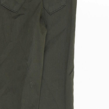 Topshop Womens Green Cotton Skinny Jeans Size 25 in Slim Zip