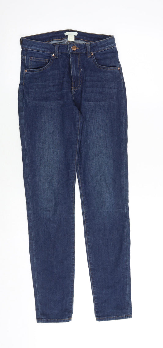 Womens UK Size 8 H&M Slim Fit Skinny Blue Jeans
