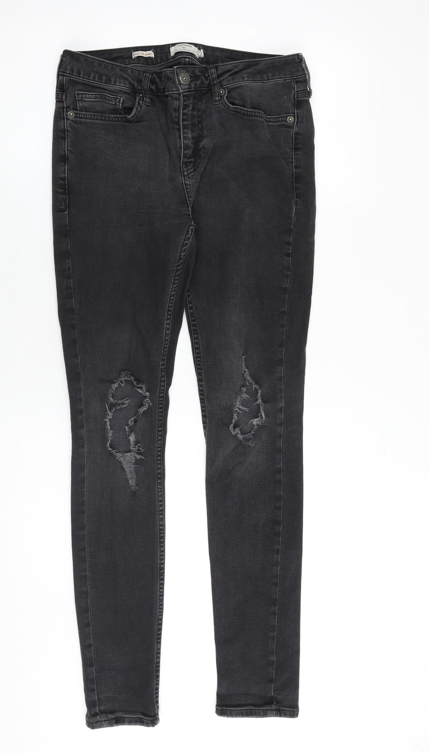Womens UK Size 30 in Topman Slim Fit Skinny Grey Jeans