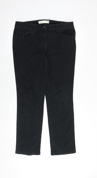 NEXT Womens Black Cotton Skinny Jeans Size 12 Slim Zip