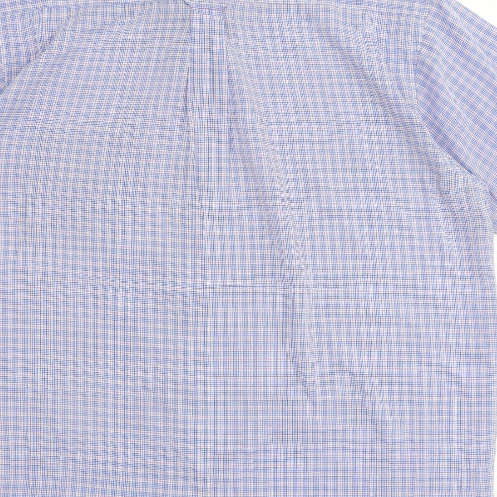 Tern Mens Blue Plaid Polyester Polo Size XL Collared Button