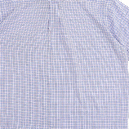 Tern Mens Blue Plaid Polyester Polo Size XL Collared Button