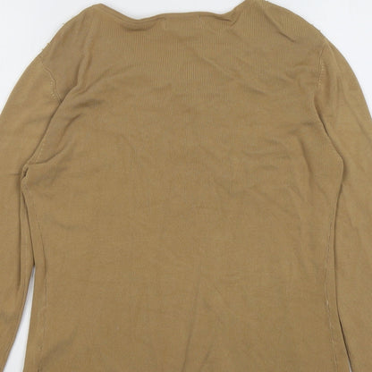 Claudia Womens Beige Round Neck Viscose Cardigan Jumper Size M