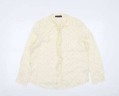Womens UK Size 14 Marks and Spencer Ivory Basic Button-Up