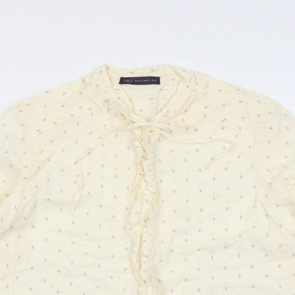 Womens UK Size 14 Marks and Spencer Ivory Basic Button-Up