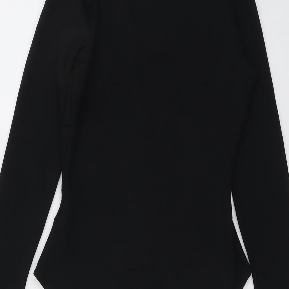 Misspap Womens Black Polyester Bodysuit One-Piece Size 8 Snap