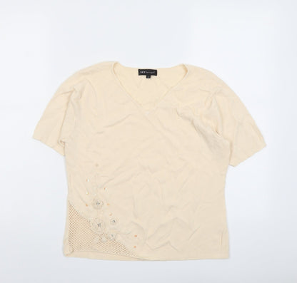 Womens UK Size 10 Sky Designs Orange Basic T-Shirt