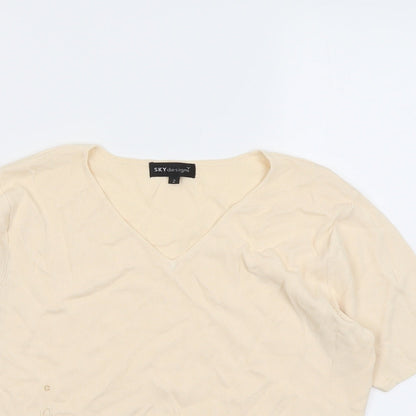 Womens UK Size 10 Sky Designs Orange Basic T-Shirt