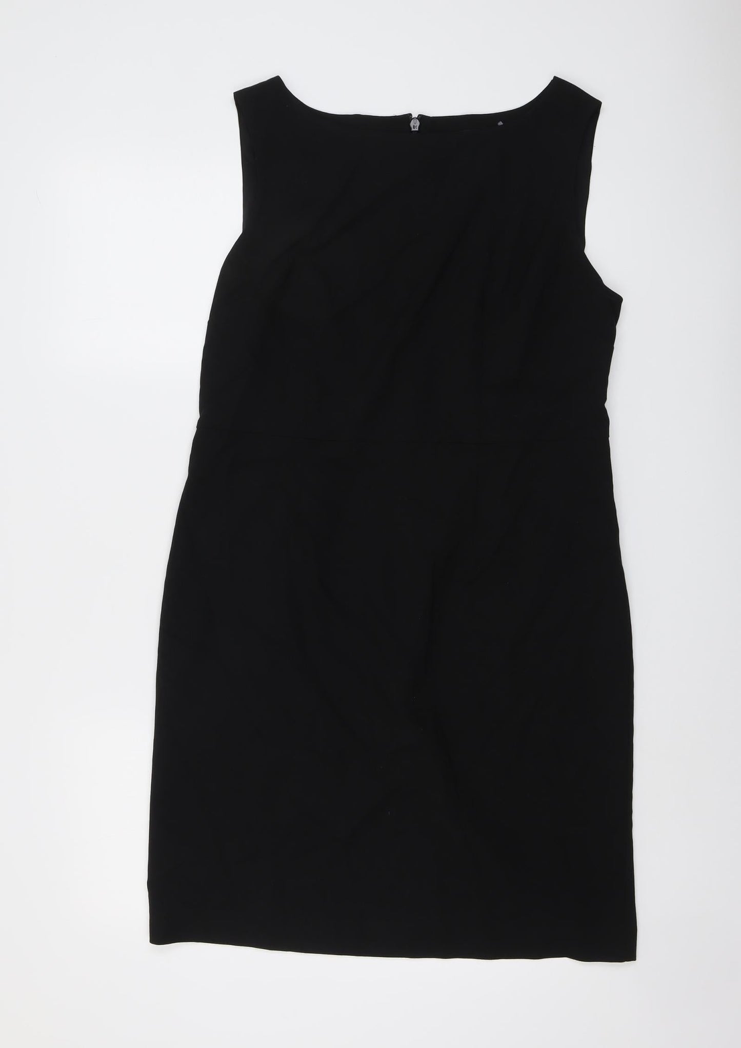 NEXT Womens Black Polyester A-Line Size 14 Boat Neck Zip
