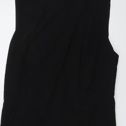 NEXT Womens Black Polyester A-Line Size 14 Boat Neck Zip