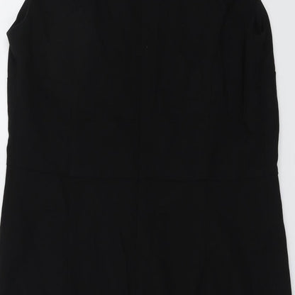 NEXT Womens Black Polyester A-Line Size 14 Boat Neck Zip
