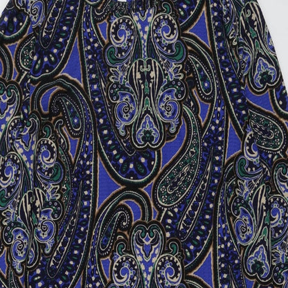 NEXT Womens Blue Geometric Polyester Sheath Size 16 Round Neck Button