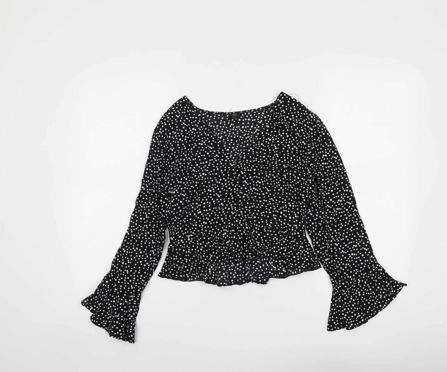Womens UK Size 8 River Island Black Basic Blouse
