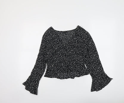Womens UK Size 8 River Island Black Basic Blouse