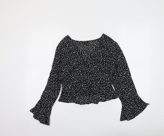 Womens UK Size 8 River Island Black Basic Blouse