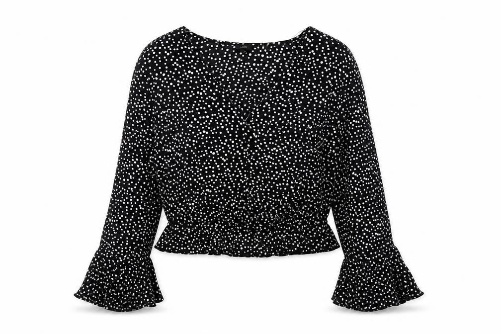 Womens UK Size 8 River Island Black Basic Blouse