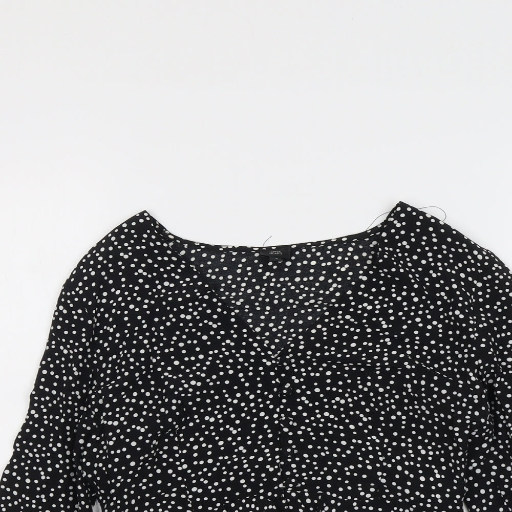 Womens UK Size 8 River Island Black Basic Blouse