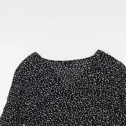 Womens UK Size 8 River Island Black Basic Blouse