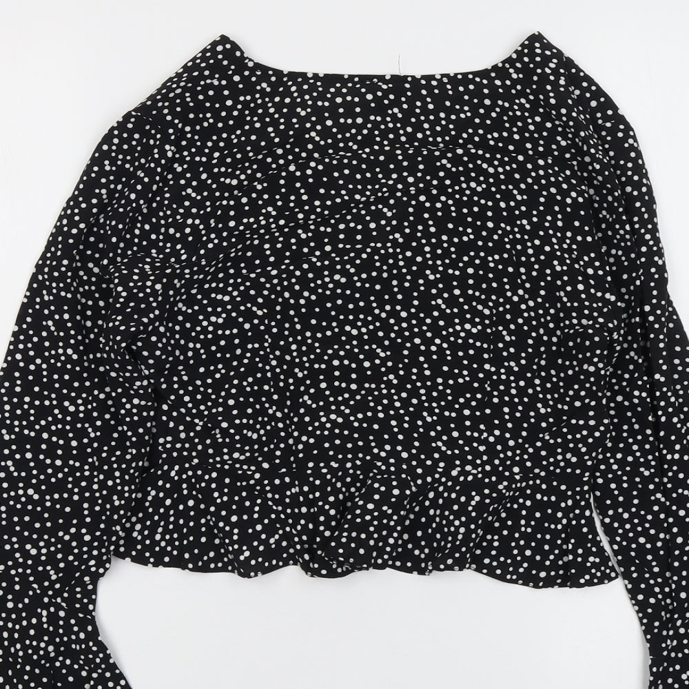 Womens UK Size 8 River Island Black Basic Blouse