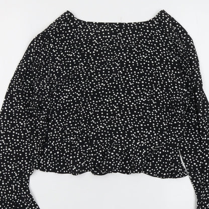 Womens UK Size 8 River Island Black Basic Blouse