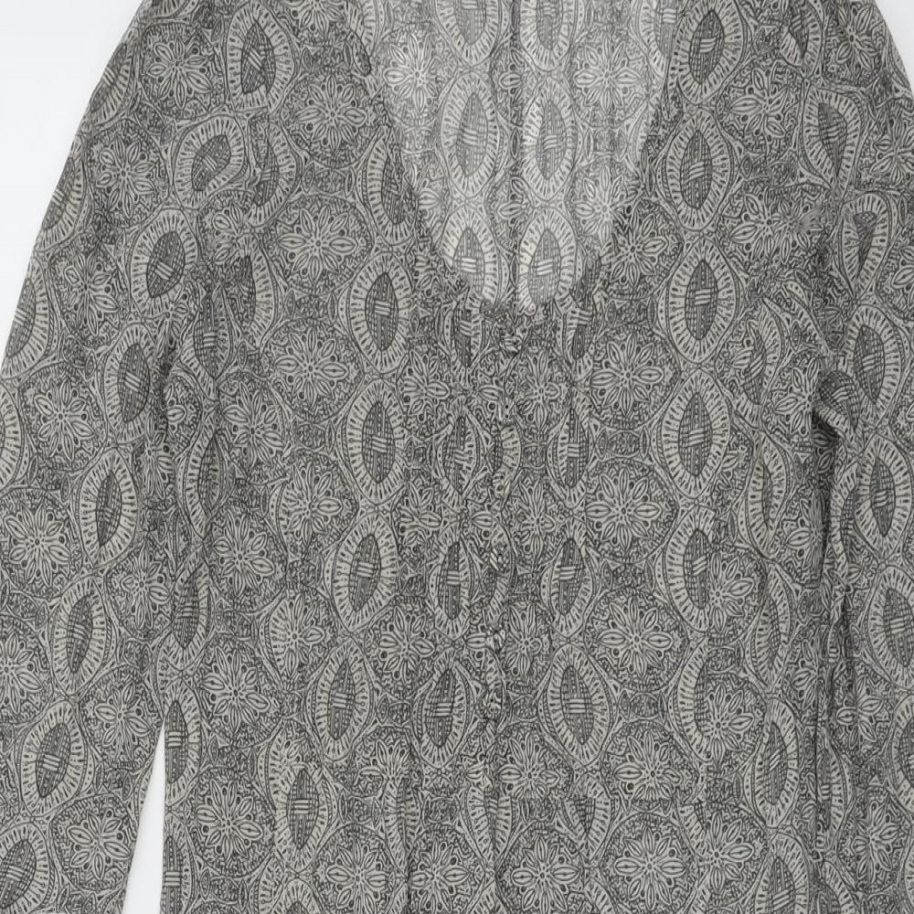 Sandwich Womens Grey Geometric Polyester A-Line Size 6 Scoop Neck Pullover