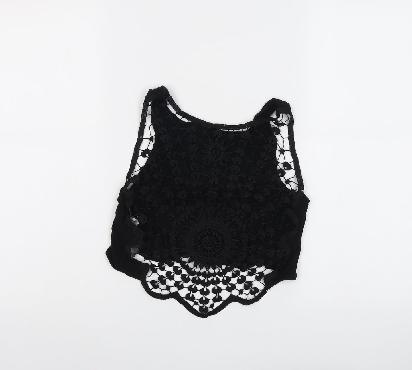 Womens UK Size 6 H&M Black Cropped Tank