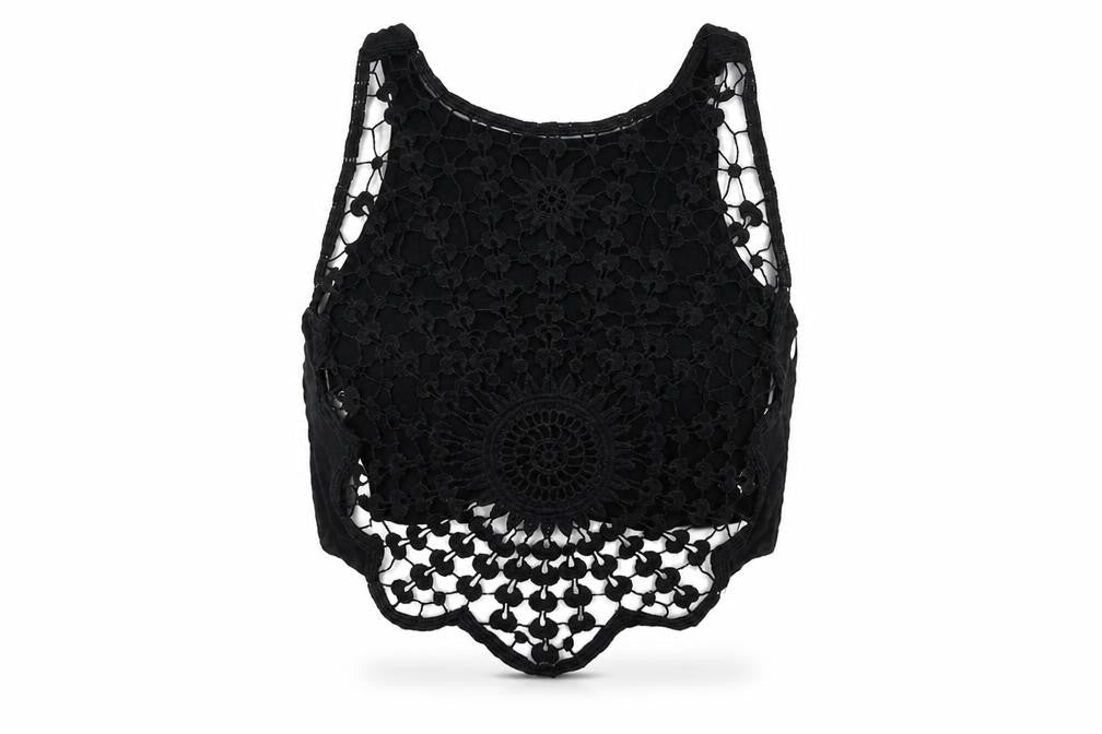 Womens UK Size 6 H&M Black Cropped Tank