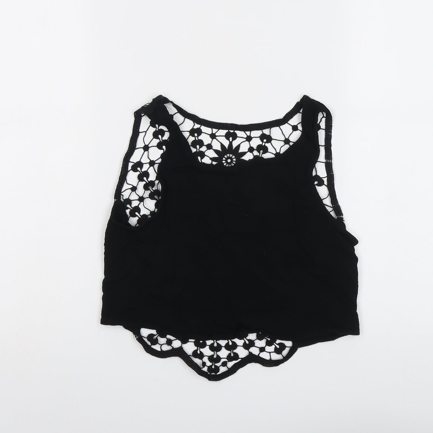 Womens UK Size 6 H&M Black Cropped Tank