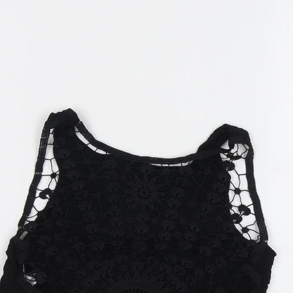 Womens UK Size 6 H&M Black Cropped Tank