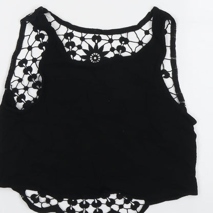 Womens UK Size 6 H&M Black Cropped Tank